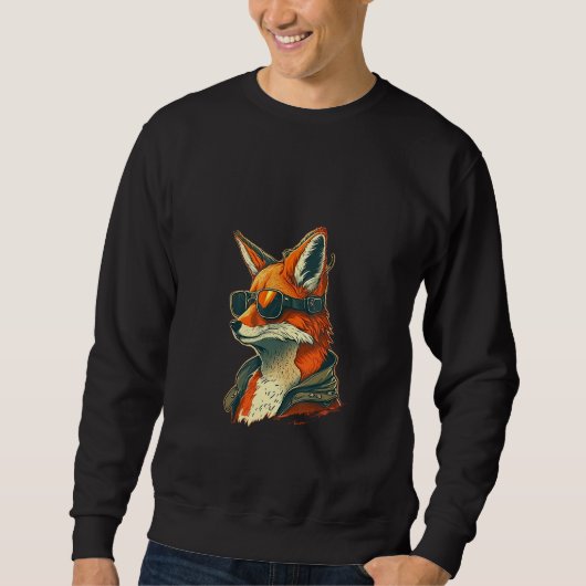 Animals Graphic  Fox Wearing Sunglasses 5 Trui (Voorkant)