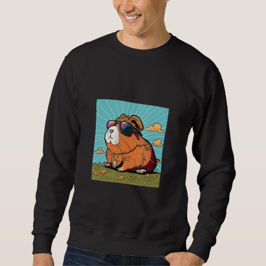 Animals Graphic  Guinea Pig Wearing Sunglasses 1 Trui (Voorkant)
