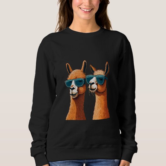 Animals Graphic Llama Wearing Sunglasses 3 Trui (Voorkant)