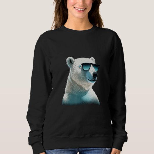 Animals Graphic  Polar Bear Wearing Sunglasses Trui (Voorkant)
