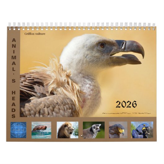 Animal's heads 12 month calendar kalender (Hoes)