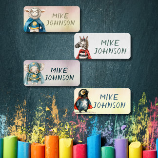 Animals Heroes waterdichte kinder naam kleding Labels