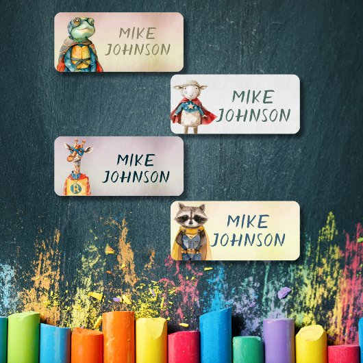 Animals Heroes waterdichte kinder naam kleding Labels