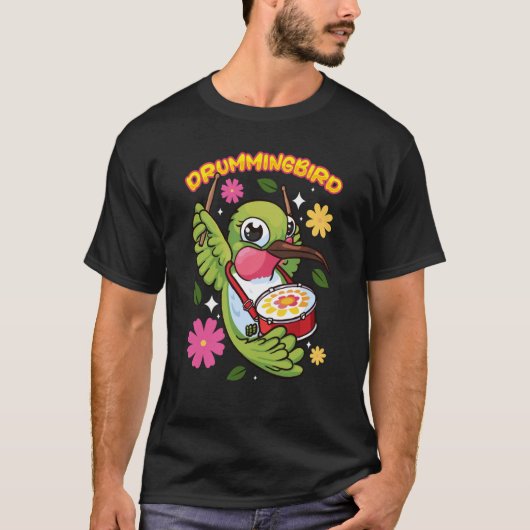 animals hummingbird drumming t-shirt (Voorkant)