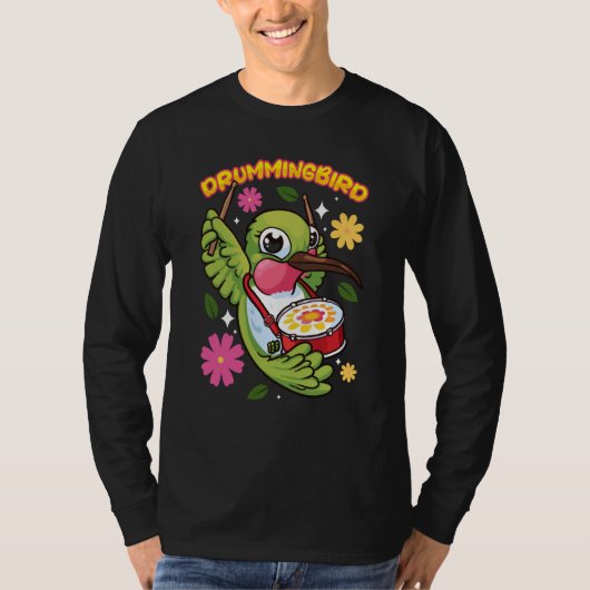 animals hummingbird drumming t-shirt (Voorkant)