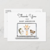 Animals in Masks Virtual Baby shower Dank u wel Briefkaart (Voorkant / Achterkant)
