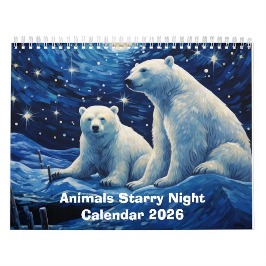 Animals Starry Night 2026 Kalender (Hoes)