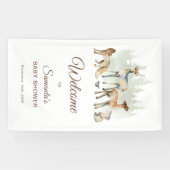 Animals Woodland Baby shower Welkom Spandoek (Horizontaal)