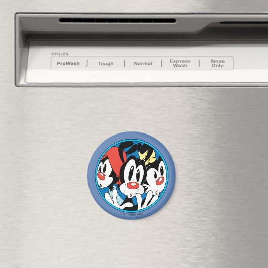 Animaniacs | Cirkel Warner Siblings Grafisch Magneet (Insitu (Vaatwasser))
