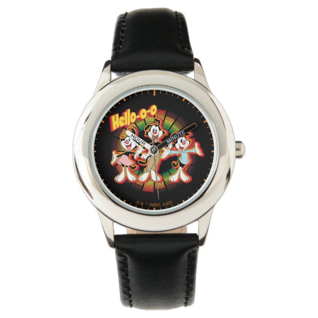 Animaniacs | Hallo-o-o Retro Equalizer Graphic Horloge (Voorkant)