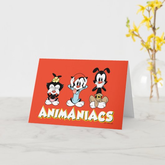 Animaniacs | Warner Siblings "No Evil" grafische k Kaart (Gele Bloem)