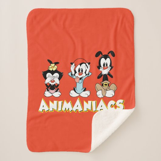Animaniacs | Warner Siblings "No Evil" grafische k Sherpa Deken (Voorkant)