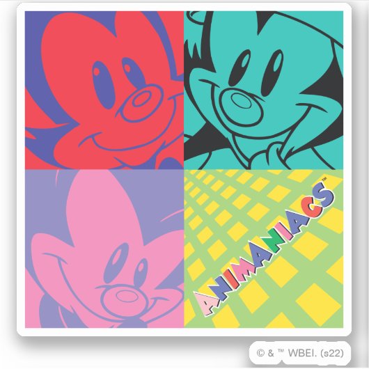 Animaniacs | Warner Siblings Pop Art Graphic Sticker (Voorkant)