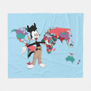 Animaniacs   Wereldkaart Yakko Grafisch Fleece Deken