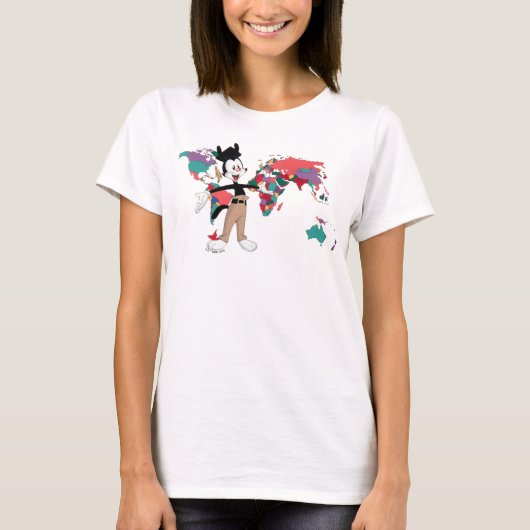 Animaniacs | Wereldkaart Yakko Grafisch T-shirt (Voorkant)