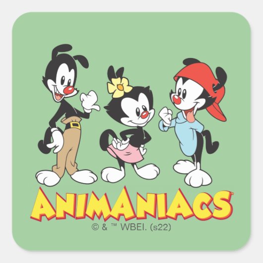 Animaniacs | Yakko, Dot en Wakko Standing Vierkante Sticker (Voorkant)