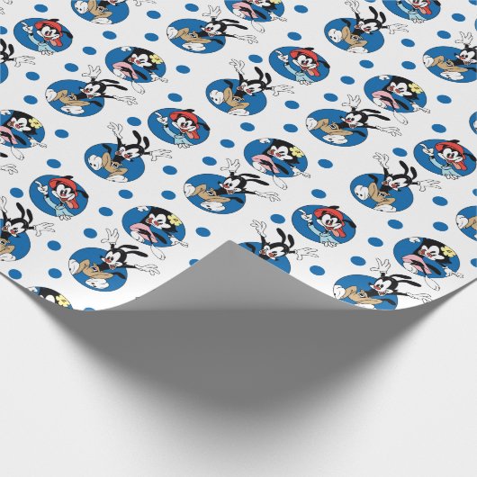 Animaniacs | Yakko, Wakko & Dot Circle Pattern Cadeaupapier (Hoek)