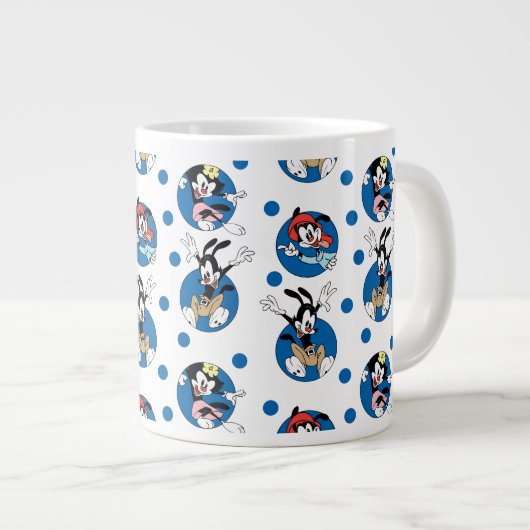 Animaniacs | Yakko, Wakko & Dot Circle Pattern Extra Grote Beker (Voorkant rechts)