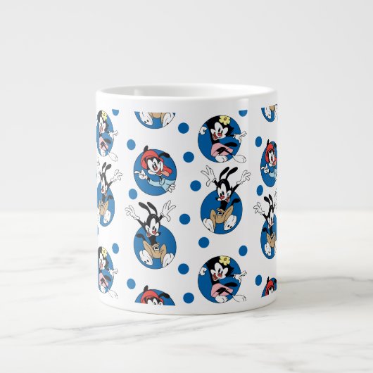 Animaniacs | Yakko, Wakko & Dot Circle Pattern Extra Grote Beker (Voorkant)