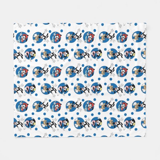 Animaniacs | Yakko, Wakko & Dot Circle Pattern Fleece Deken (Voorkant (Horizontaal))