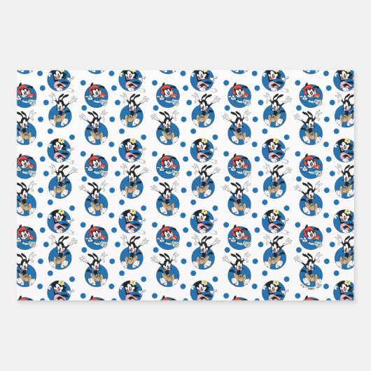 Animaniacs | Yakko, Wakko & Dot Circle Pattern Inpakpapier Vel (Voorkant 3)