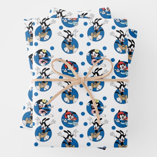 Animaniacs | Yakko, Wakko & Dot Circle Pattern Inpakpapier Vel (In situ)