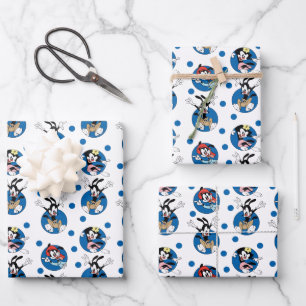 Animaniacs Yakko, Wakko & Dot Circle Pattern Inpakpapier Vel
