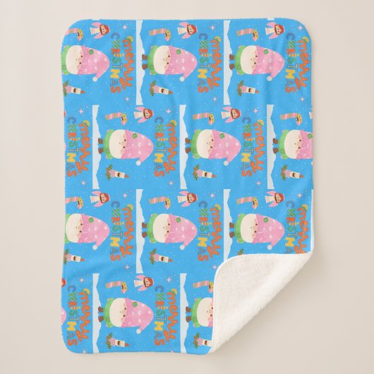 Animated Gnome Merry Christmas Sherpa Deken (Voorkant)