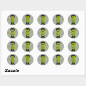 Animated Halloween Frankenstein Ronde Sticker (Vel)