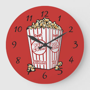 Animated Popcorn background Grote Klok