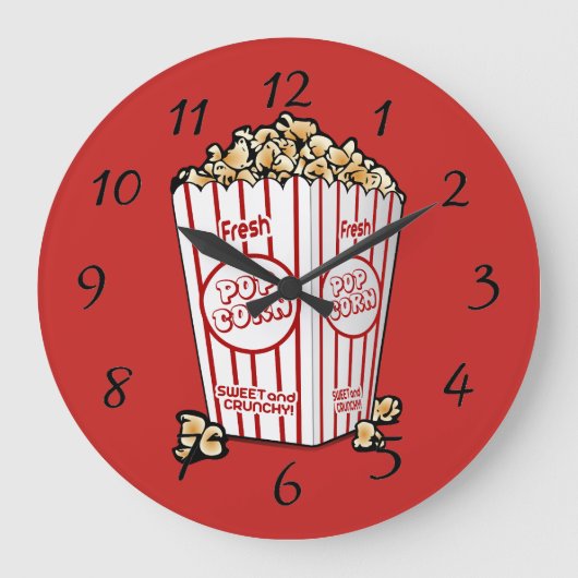 Animated Popcorn background Grote Klok (Voorkant)