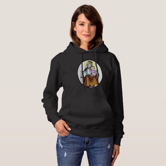 Animated Virgin Mary Hoodie (Voorkant volledig)
