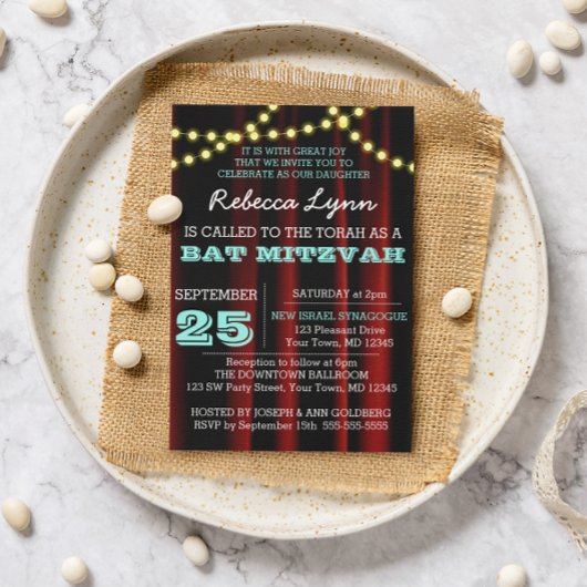 Animation Aqua Bat mitzvah Invitation