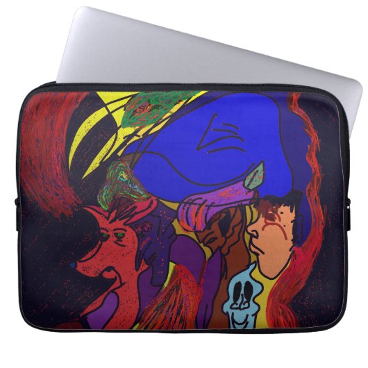 Animation Collage Electronics Bag Laptop Sleeve (Voorkant)