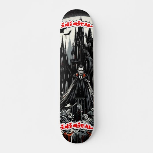 Animatische Gotische Dracula Skateboard (Voorkant)