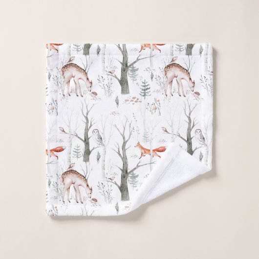 Animaux adorables des bois (Gant de toilette)