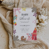 Animaux adorables Invitation Baby shower