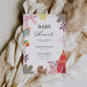 Animaux adorables Invitation Baby shower