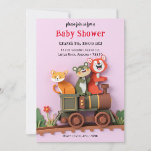 Animaux adorables sur la carte de Baby shower de t