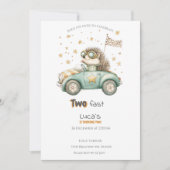 Animaux amusants Voitures de course 2e Invitation (Devant)