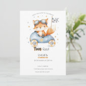 Animaux amusants Voitures de course 2e Invitation (Debout devant)