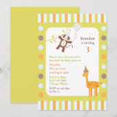 Animaux Anniversaire Fête Appartement Invitation (Devant / Derrière)