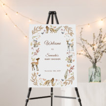 Animaux Baby shower boisé Bienvenue