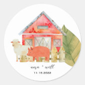 Animaux Barnyard - Grange-Baby shower Sticker Fave (Devant)