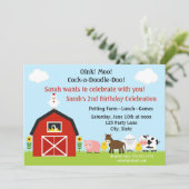 Animaux Barnyard Invitation d'anniversaire Personn (Debout devant)