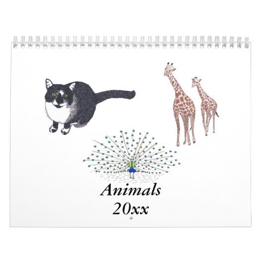 Animaux Calendrier mural Choisissez Année (Protection)
