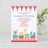 Animaux Circus Train Invitations Anniversaires (Debout devant)