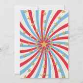 Animaux Cirque Invitation Anniversaire | Bleu blan (Dos)