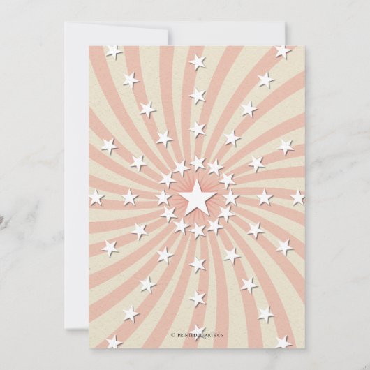 Animaux Cirque Invitation Anniversaire | Rose Vint (Dos)