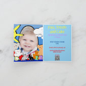 Animaux colorés Invitation Carte Anniversaire (Intérieur)